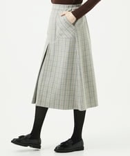 NGHAE21290 GIANNI LO GIUDICE(ジャンニ ロ ジュディチェ) [洗える]レーヨン混ストレッチチェックスカート オフベージュ