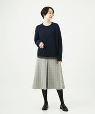 NGHAE21290 GIANNI LO GIUDICE(ジャンニ ロ ジュディチェ) [洗える]レーヨン混ストレッチチェックスカート オフベージュ