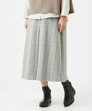 NGHAE21290 GIANNI LO GIUDICE(ジャンニ ロ ジュディチェ) [洗える]レーヨン混ストレッチチェックスカート オフベージュ