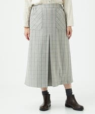 NGHAE21290 GIANNI LO GIUDICE(ジャンニ ロ ジュディチェ) [洗える]レーヨン混ストレッチチェックスカート オフベージュ