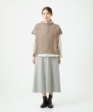 NGHAE21290 GIANNI LO GIUDICE(ジャンニ ロ ジュディチェ) [洗える]レーヨン混ストレッチチェックスカート オフベージュ