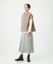 NGHAE21290 GIANNI LO GIUDICE(ジャンニ ロ ジュディチェ) [洗える]レーヨン混ストレッチチェックスカート オフベージュ