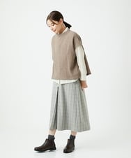 NGHAE21290 GIANNI LO GIUDICE(ジャンニ ロ ジュディチェ) [洗える]レーヨン混ストレッチチェックスカート オフベージュ