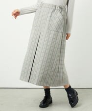 NGHAE21290 GIANNI LO GIUDICE(ジャンニ ロ ジュディチェ) [洗える]レーヨン混ストレッチチェックスカート オフベージュ