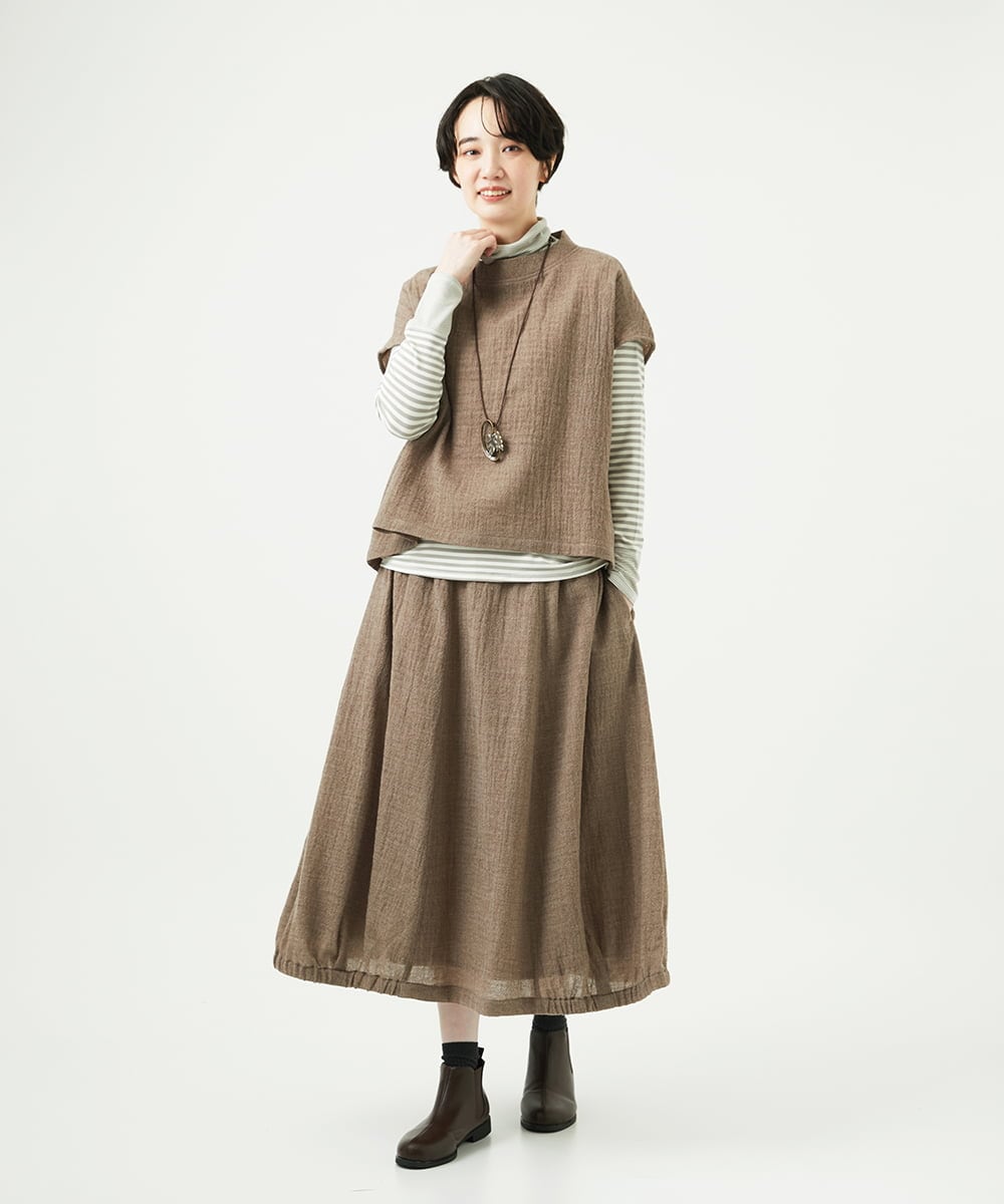 NGHAE36330 GIANNI LO GIUDICE(ジャンニ ロ ジュディチェ) リファインガーゼスカート ベージュ