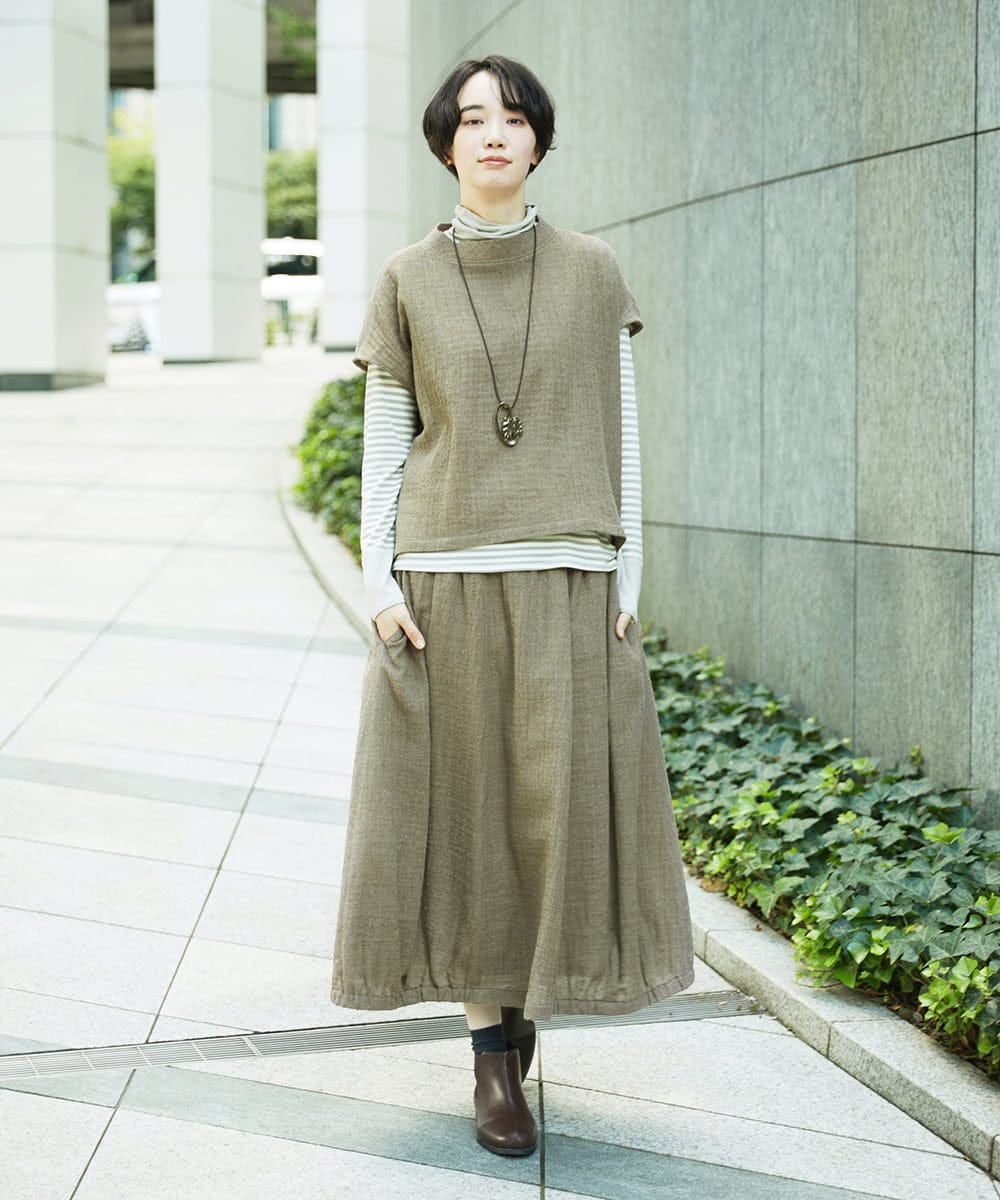 NGHAE36330 GIANNI LO GIUDICE(ジャンニ ロ ジュディチェ) リファインガーゼスカート ベージュ