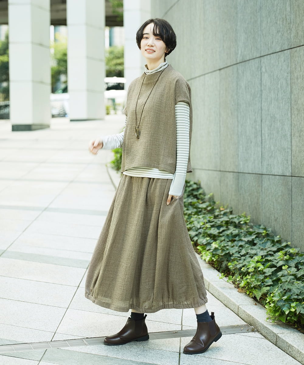 NGHAE36330 GIANNI LO GIUDICE(ジャンニ ロ ジュディチェ) リファインガーゼスカート ベージュ