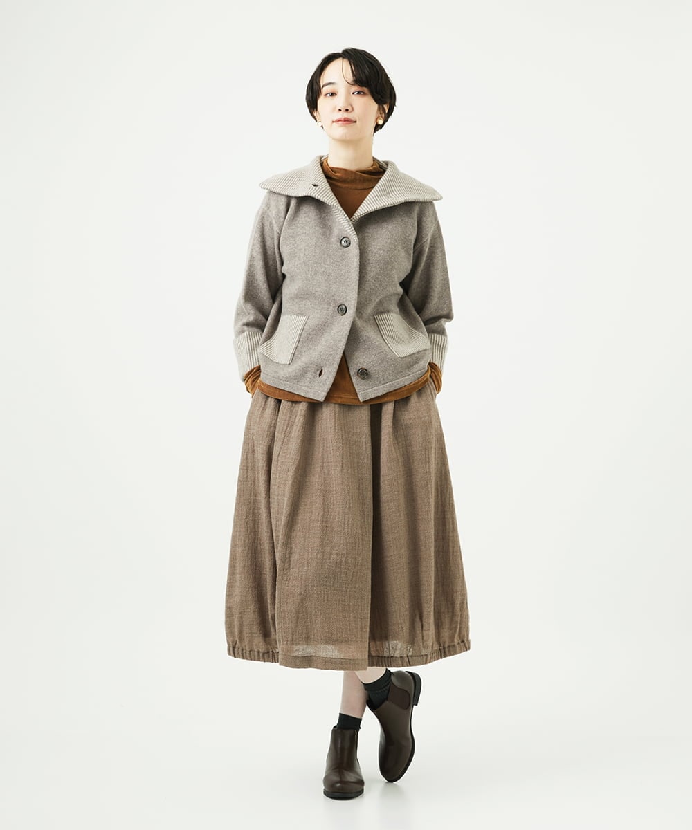 NGHAE36330 GIANNI LO GIUDICE(ジャンニ ロ ジュディチェ) リファインガーゼスカート ベージュ