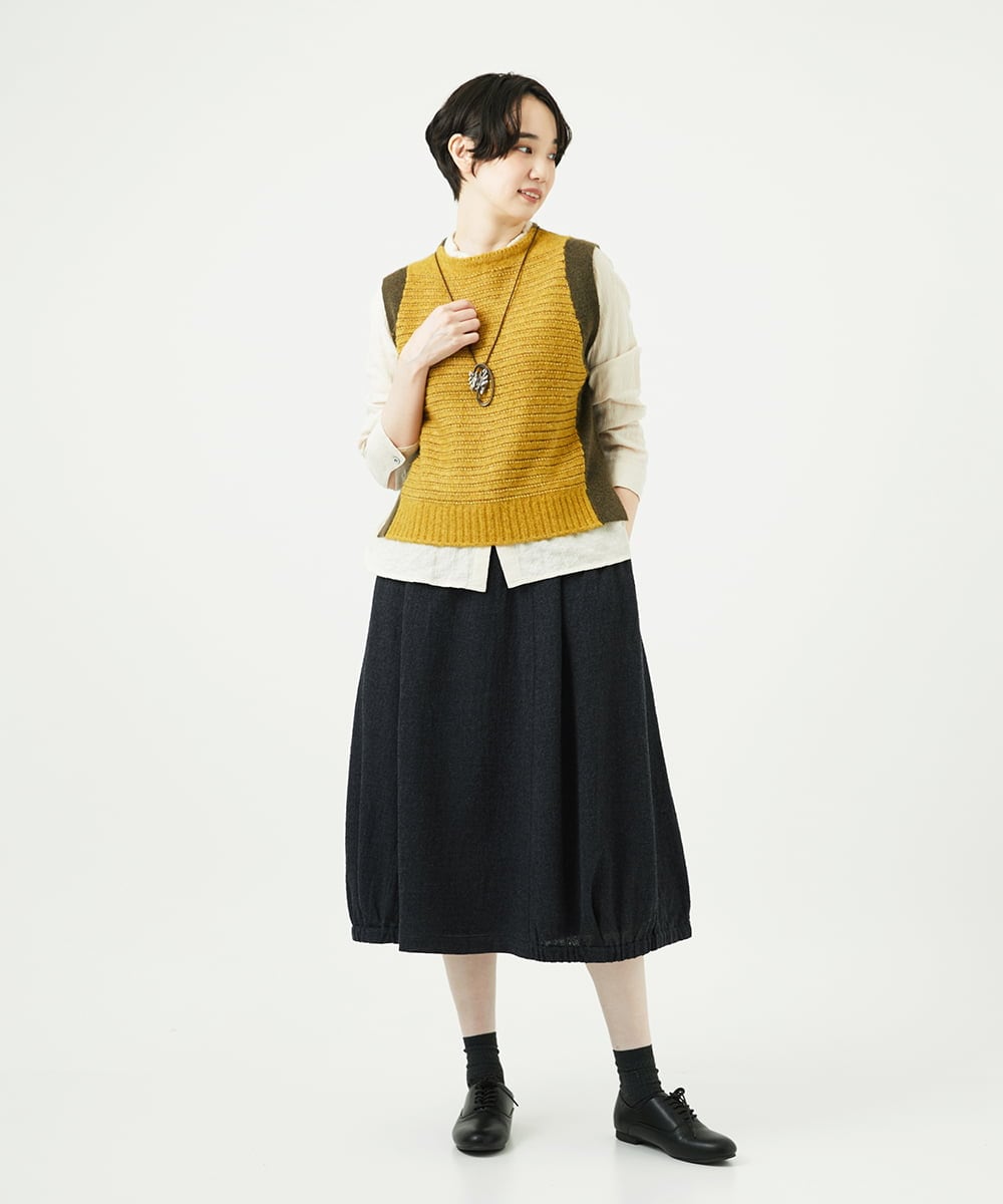 NGHAE36330 GIANNI LO GIUDICE(ジャンニ ロ ジュディチェ) リファインガーゼスカート ダークグレー