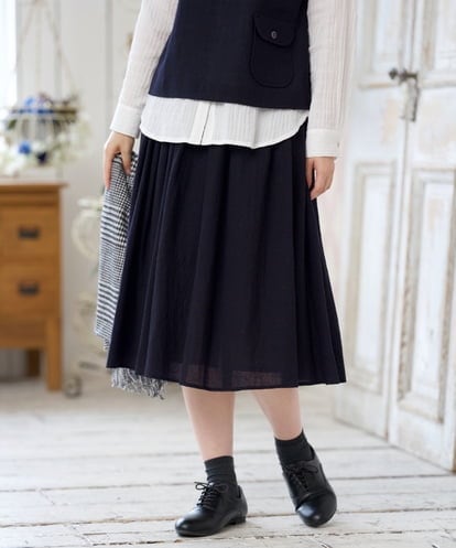 NGHAH46330 GIANNI LO GIUDICE ウールリファインガーゼスカート