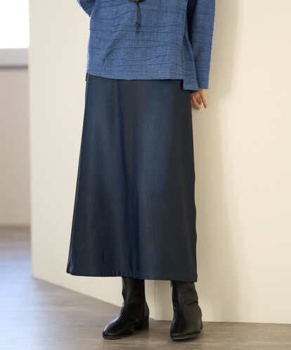 NGHAI23250 GIANNI LO GIUDICE [洗える・リバーシブル]片面起毛デニムプリントスカート
