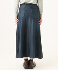 NGHAI23250 GIANNI LO GIUDICE(ジャンニ ロ ジュディチェ) [洗える・リバーシブル]片面起毛デニムプリントスカート ネイビー