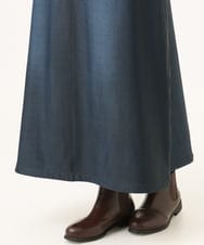 NGHAI23250 GIANNI LO GIUDICE(ジャンニ ロ ジュディチェ) [洗える・リバーシブル]片面起毛デニムプリントスカート ネイビー