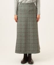 NGHAI23250 GIANNI LO GIUDICE(ジャンニ ロ ジュディチェ) [洗える・リバーシブル]片面起毛デニムプリントスカート ネイビー
