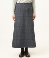 NGHAI23250 GIANNI LO GIUDICE(ジャンニ ロ ジュディチェ) [洗える・リバーシブル]片面起毛デニムプリントスカート ネイビー