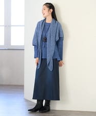 NGHAI23250 GIANNI LO GIUDICE(ジャンニ ロ ジュディチェ) [洗える・リバーシブル]片面起毛デニムプリントスカート ネイビー