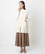 NGHAW09250 GIANNI LO GIUDICE(ジャンニ ロ ジュディチェ) [日本製]NEWOOLカシミヤツイルスカート ベージュ