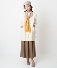 NGHAW09250 GIANNI LO GIUDICE(ジャンニ ロ ジュディチェ) [日本製]NEWOOLカシミヤツイルスカート ベージュ