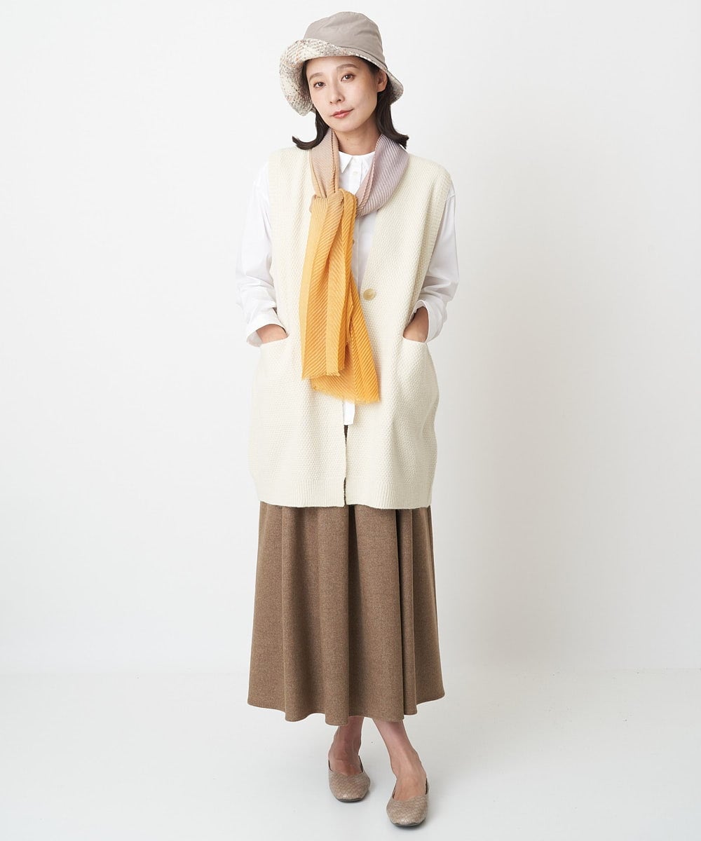NGHAW09250 GIANNI LO GIUDICE(ジャンニ ロ ジュディチェ) [日本製]NEWOOLカシミヤツイルスカート ベージュ
