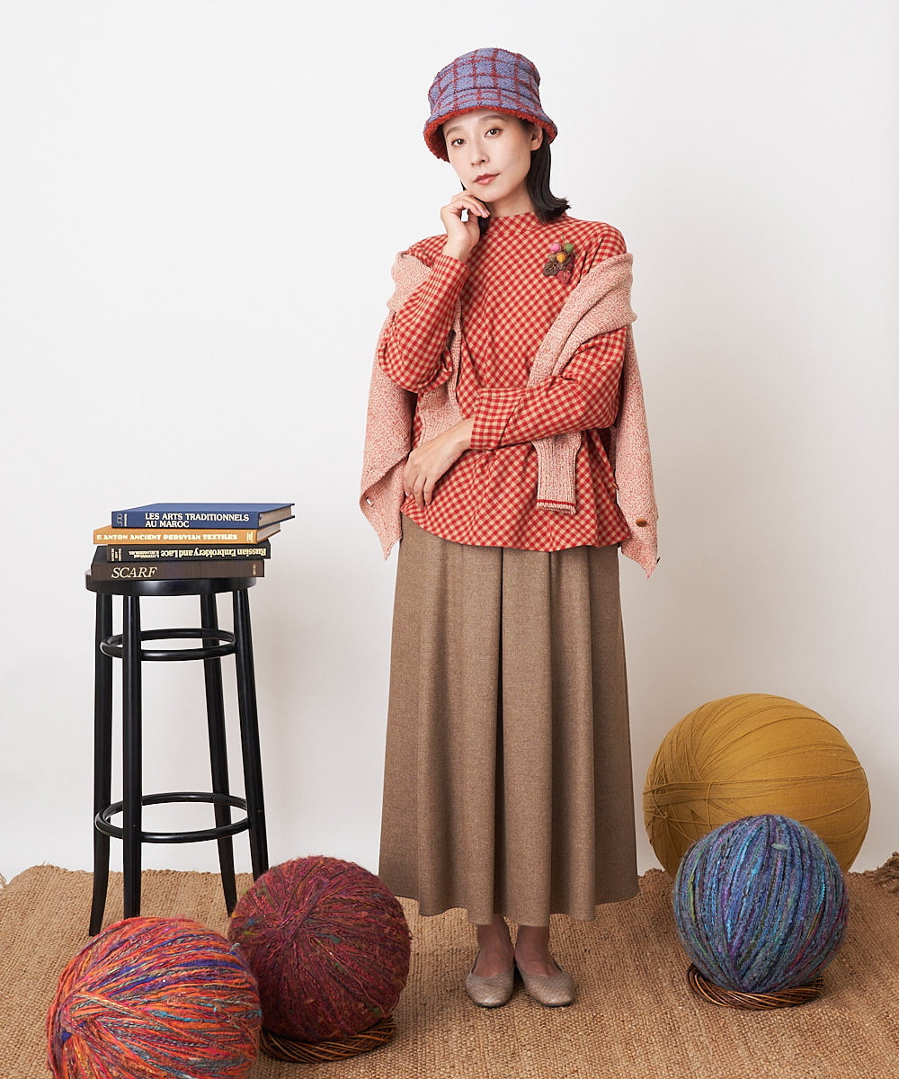 NGHAW09250 GIANNI LO GIUDICE(ジャンニ ロ ジュディチェ) [日本製]NEWOOLカシミヤツイルスカート ベージュ