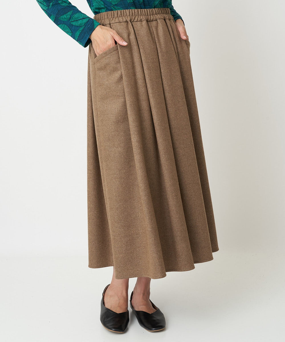NGHAW09250 GIANNI LO GIUDICE(ジャンニ ロ ジュディチェ) [日本製]NEWOOLカシミヤツイルスカート ベージュ