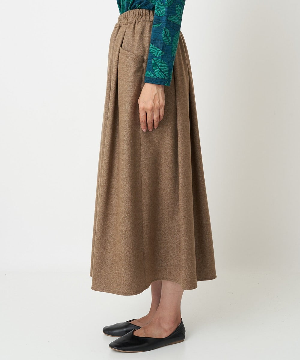 NGHAW09250 GIANNI LO GIUDICE(ジャンニ ロ ジュディチェ) [日本製]NEWOOLカシミヤツイルスカート ベージュ