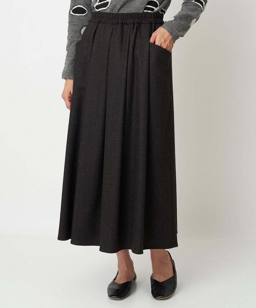 NGHAW09250 GIANNI LO GIUDICE(ジャンニ ロ ジュディチェ) [日本製]NEWOOLカシミヤツイルスカート ブラウン