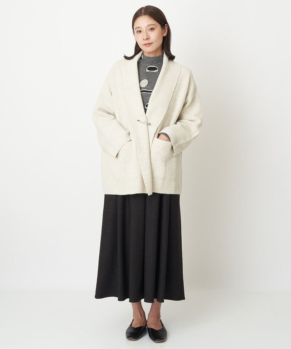 NGHAW09250 GIANNI LO GIUDICE(ジャンニ ロ ジュディチェ) [日本製]NEWOOLカシミヤツイルスカート ブラウン