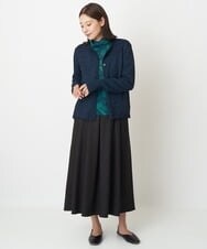 NGHAW09250 GIANNI LO GIUDICE(ジャンニ ロ ジュディチェ) [日本製]NEWOOLカシミヤツイルスカート ブラウン