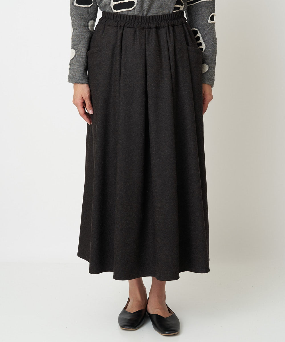 NGHAW09250 GIANNI LO GIUDICE(ジャンニ ロ ジュディチェ) [日本製]NEWOOLカシミヤツイルスカート ブラウン