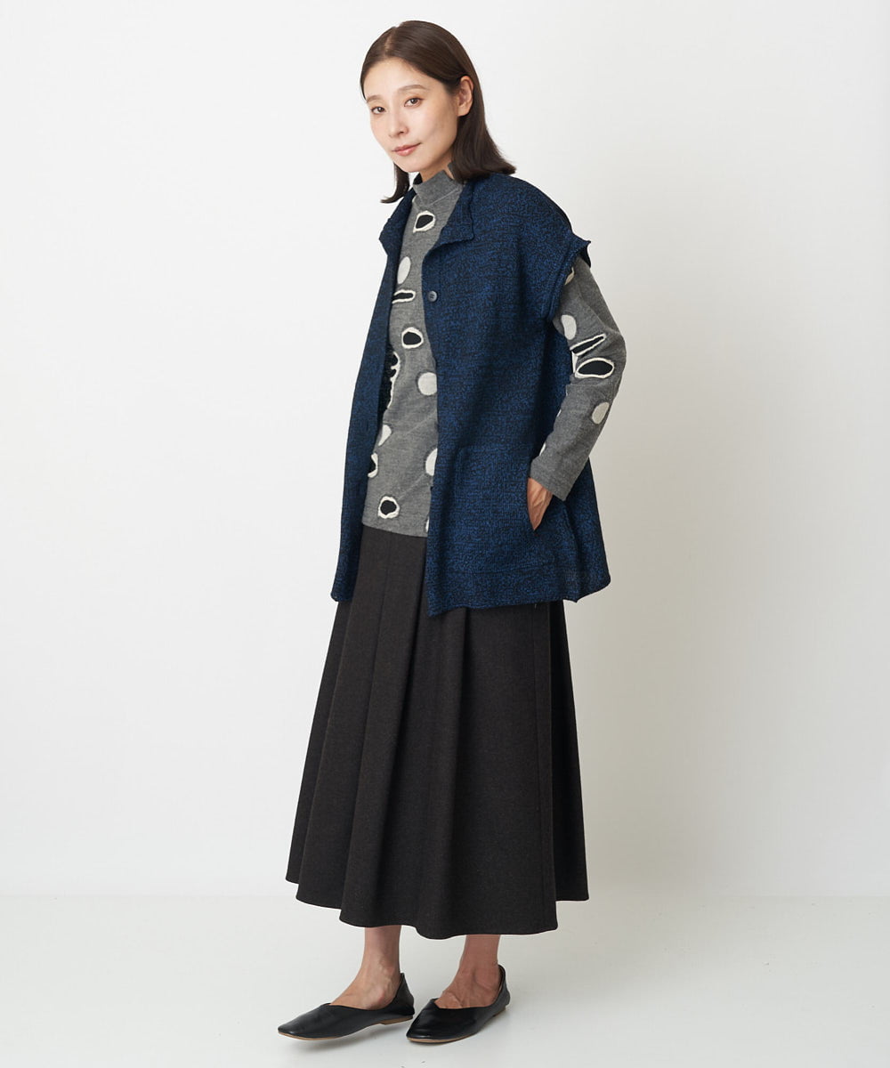 NGHAW09250 GIANNI LO GIUDICE(ジャンニ ロ ジュディチェ) [日本製]NEWOOLカシミヤツイルスカート ブラウン