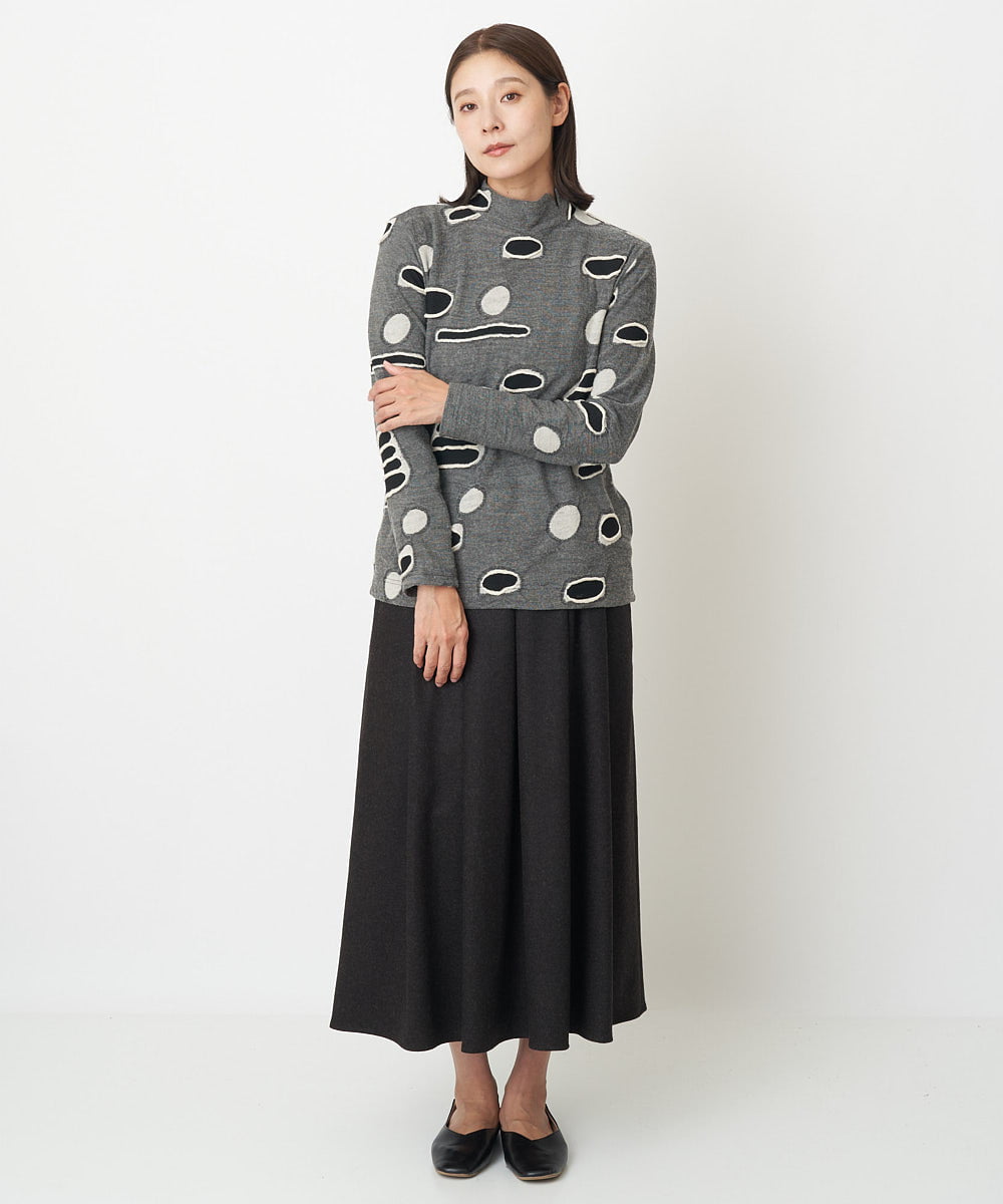 NGHAW09250 GIANNI LO GIUDICE(ジャンニ ロ ジュディチェ) [日本製]NEWOOLカシミヤツイルスカート ブラウン