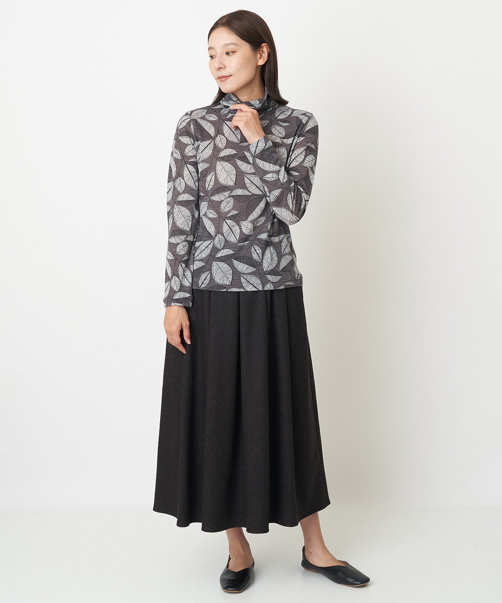 NGHAW09250 GIANNI LO GIUDICE(ジャンニ ロ ジュディチェ) [日本製]NEWOOLカシミヤツイルスカート ブラウン
