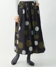 NGHCS11290 GIANNI LO GIUDICE(ジャンニ ロ ジュディチェ) 起毛ドットプリントタックスカート パープル