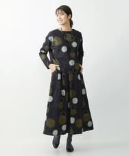 NGHCS11290 GIANNI LO GIUDICE(ジャンニ ロ ジュディチェ) 起毛ドットプリントタックスカート パープル