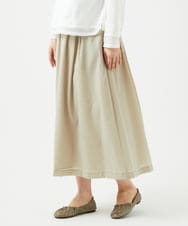 NGHED01330 GIANNI LO GIUDICE(ジャンニ ロ ジュディチェ) [日本製]クレイペーパーナイロンスカート ベージュ