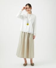 NGHED01330 GIANNI LO GIUDICE(ジャンニ ロ ジュディチェ) [日本製]クレイペーパーナイロンスカート ベージュ