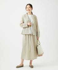 NGHED01330 GIANNI LO GIUDICE(ジャンニ ロ ジュディチェ) [日本製]クレイペーパーナイロンスカート ベージュ