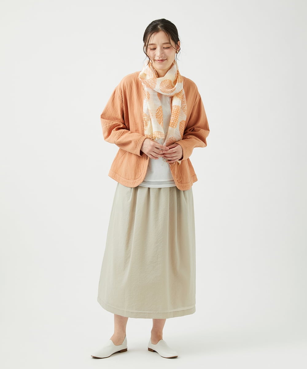 NGHED01330 GIANNI LO GIUDICE(ジャンニ ロ ジュディチェ) [日本製]クレイペーパーナイロンスカート ベージュ