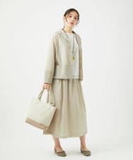 NGHED01330 GIANNI LO GIUDICE(ジャンニ ロ ジュディチェ) [日本製]クレイペーパーナイロンスカート ベージュ