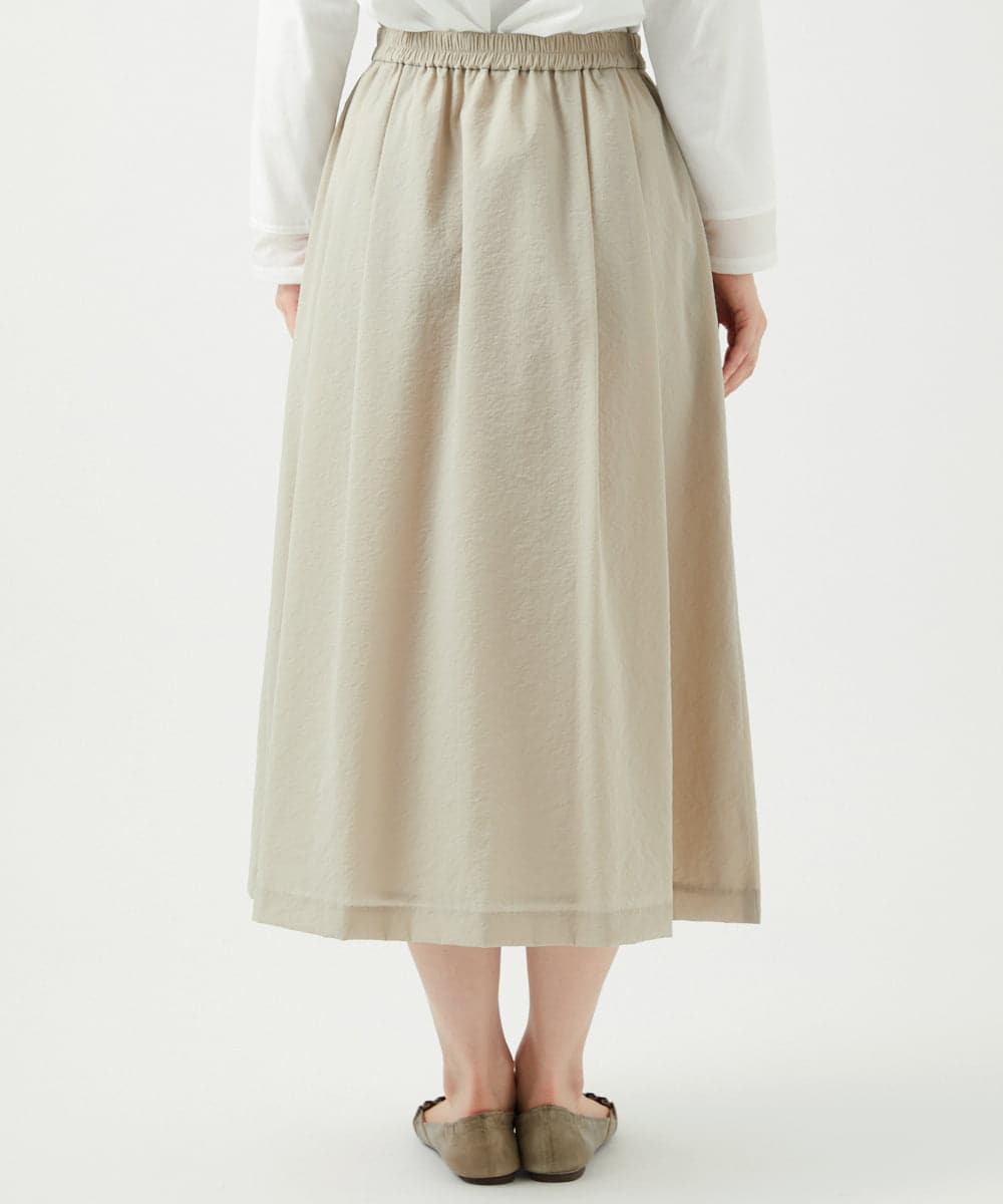 NGHED01330 GIANNI LO GIUDICE(ジャンニ ロ ジュディチェ) [日本製]クレイペーパーナイロンスカート ベージュ