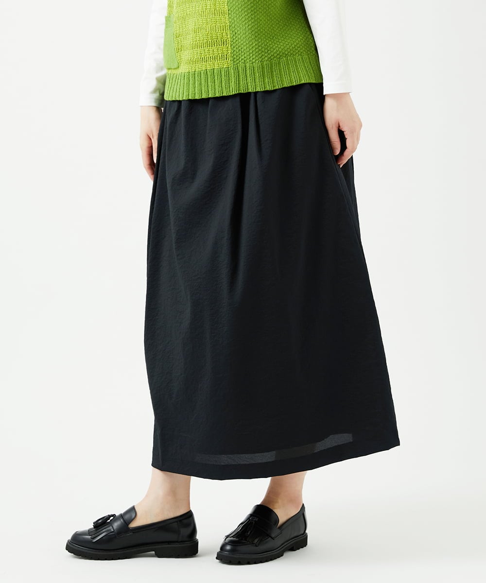 NGHED01330 GIANNI LO GIUDICE(ジャンニ ロ ジュディチェ) [日本製]クレイペーパーナイロンスカート ブラック