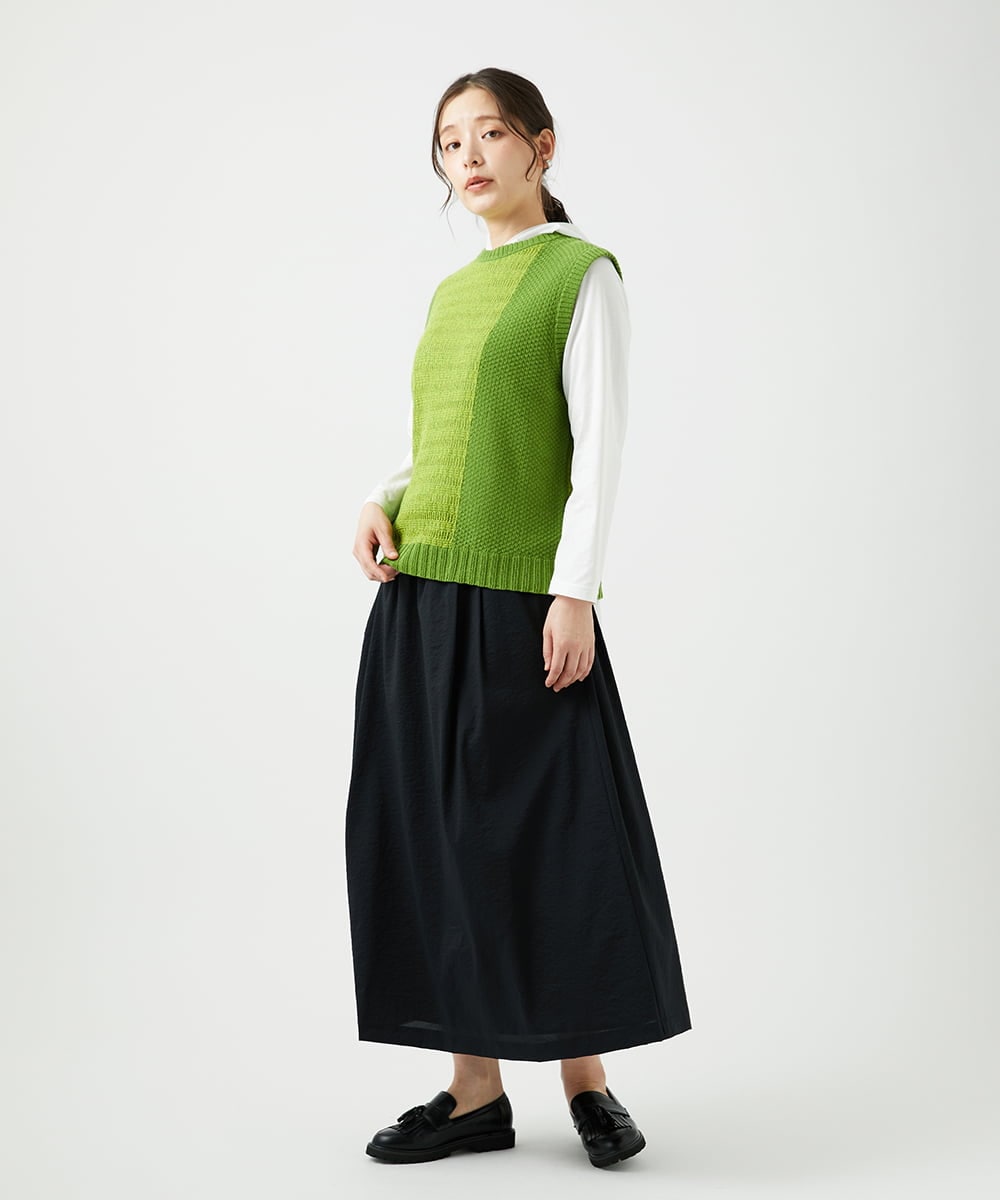 NGHED01330 GIANNI LO GIUDICE(ジャンニ ロ ジュディチェ) [日本製]クレイペーパーナイロンスカート ブラック