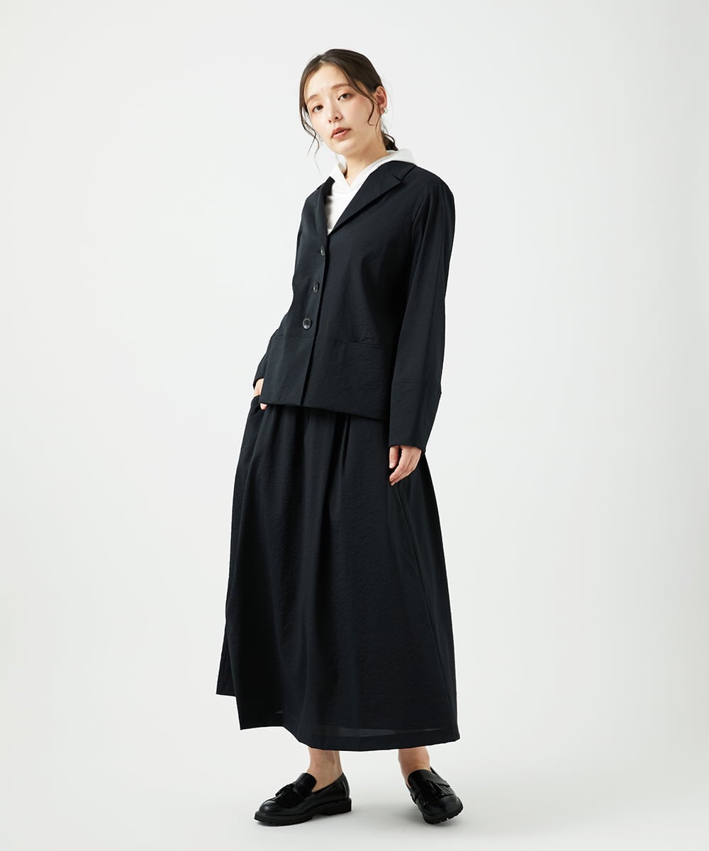 NGHED01330 GIANNI LO GIUDICE(ジャンニ ロ ジュディチェ) [日本製]クレイペーパーナイロンスカート ブラック