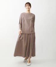 NGHET13360 GIANNI LO GIUDICE(ジャンニ ロ ジュディチェ) [日本製]ピンキーストライプタックスカート ピンク
