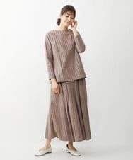 NGHET13360 GIANNI LO GIUDICE(ジャンニ ロ ジュディチェ) [日本製]ピンキーストライプタックスカート ピンク
