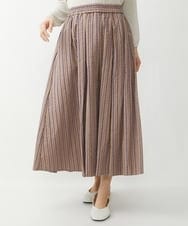 NGHET13360 GIANNI LO GIUDICE(ジャンニ ロ ジュディチェ) [日本製]ピンキーストライプタックスカート ピンク