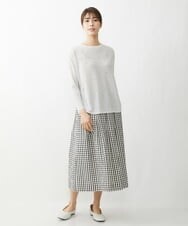 NGHET20270 GIANNI LO GIUDICE(ジャンニ ロ ジュディチェ) [洗える・日本製]ギンガムチェックタフタタックスカート ブラック