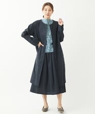 NGHEW11250 GIANNI LO GIUDICE(ジャンニ ロ ジュディチェ) [洗える]綿麻シュリンクスカート ネイビー