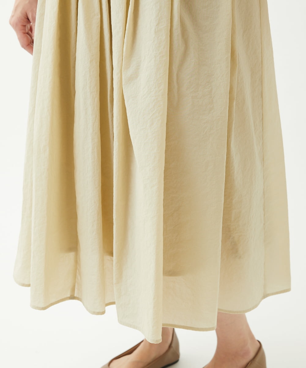NGHEX20330 GIANNI LO GIUDICE(ジャンニ ロ ジュディチェ) [洗える・日本製]クレイペーパーナイロンスカート オフホワイト